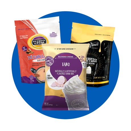 Bases en polvo para bebidas frías y calientes, ideales para frappés, smoothies, chai latte, bebidas sabor taro y más. Incluye productos de marcas reconocidas como Big Train, Da Vinci Gourmet y Oregon Chai. Mezclas premium para preparar bebidas cremosas, consistentes y con sabor auténtico. Perfectas para cafeterías, negocios de bebidas y repostería en México. ¡Compra bases para frappé al mayoreo con entrega nacional!
