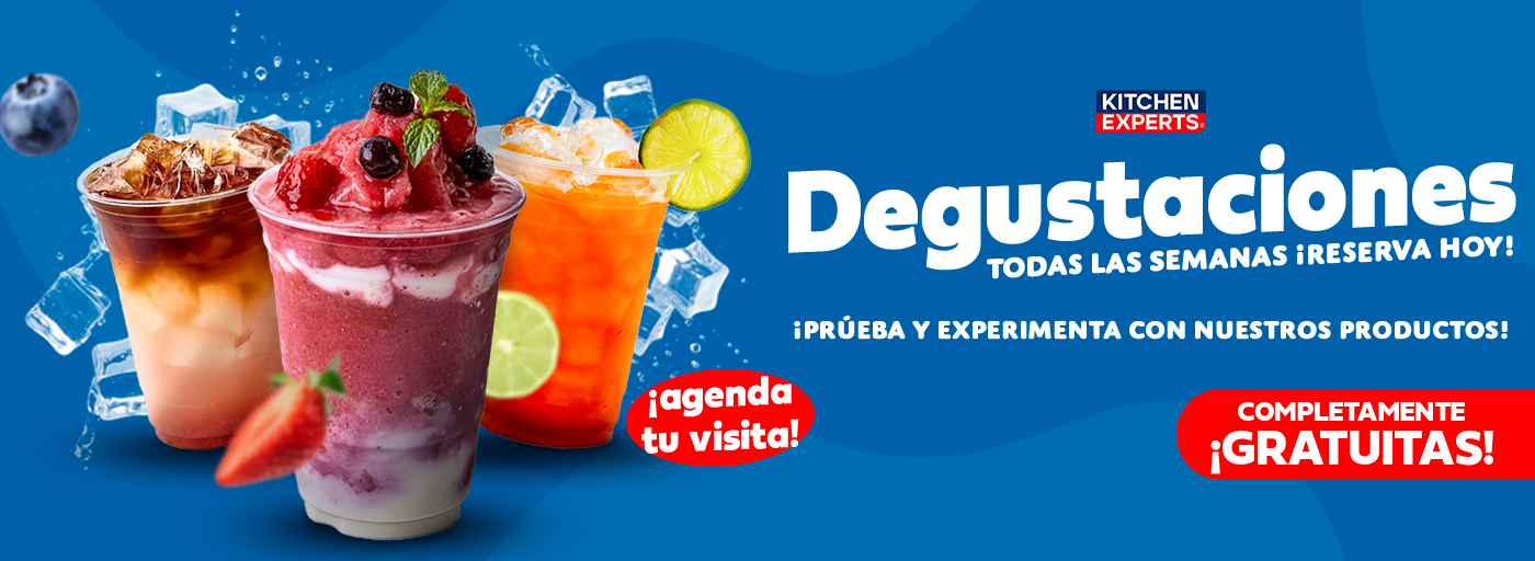 Degustaciones gratuitas de bebidas en Kitchen Experts. Agenda tu visita y prueba smoothies, tés y mezclas frutales sin costo. ¡Explora nuestros sabores cada semana!