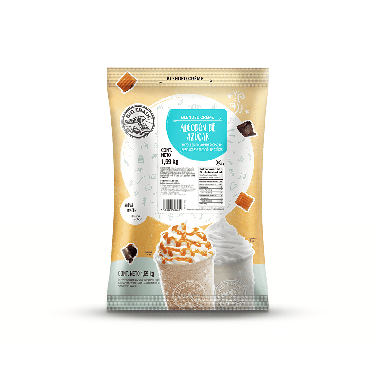 BASE BIG TRAIN ALGODON DE AZUCAR BOLSA 1590 GRAMOS - Kitchen Experts KEXBases para bebidasBig TrainKitchen Experts KEX