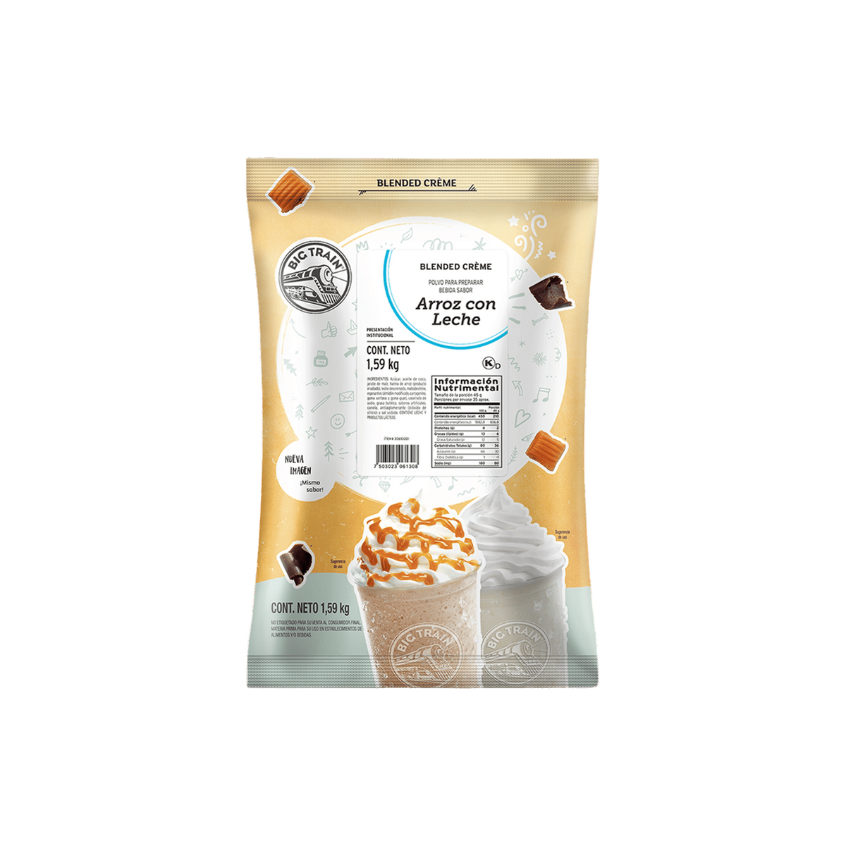 Base Big Train Arroz con Leche Bolsa 1.59 kg
