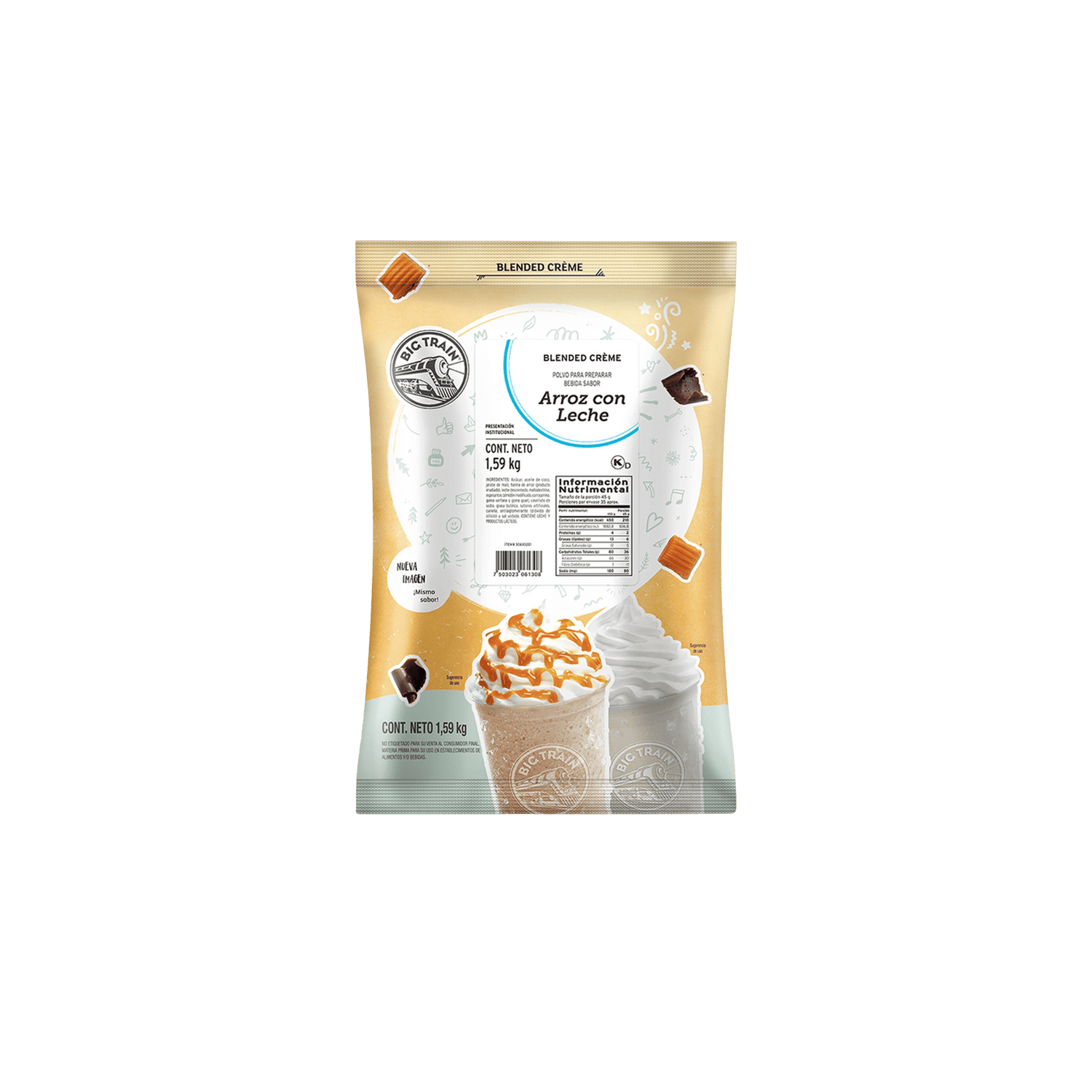 BASE BIG TRAIN ARROZ CON LECHE BOLSA 1590 GRAMOS