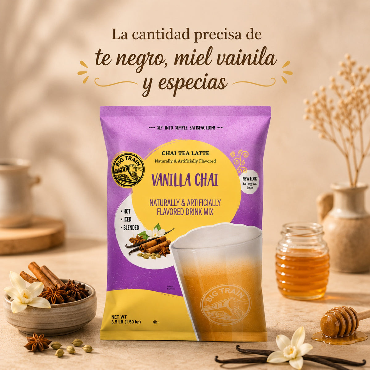 Base Big Train Chai Vainilla Bolsa 1590 Gramos - ingredientes clave