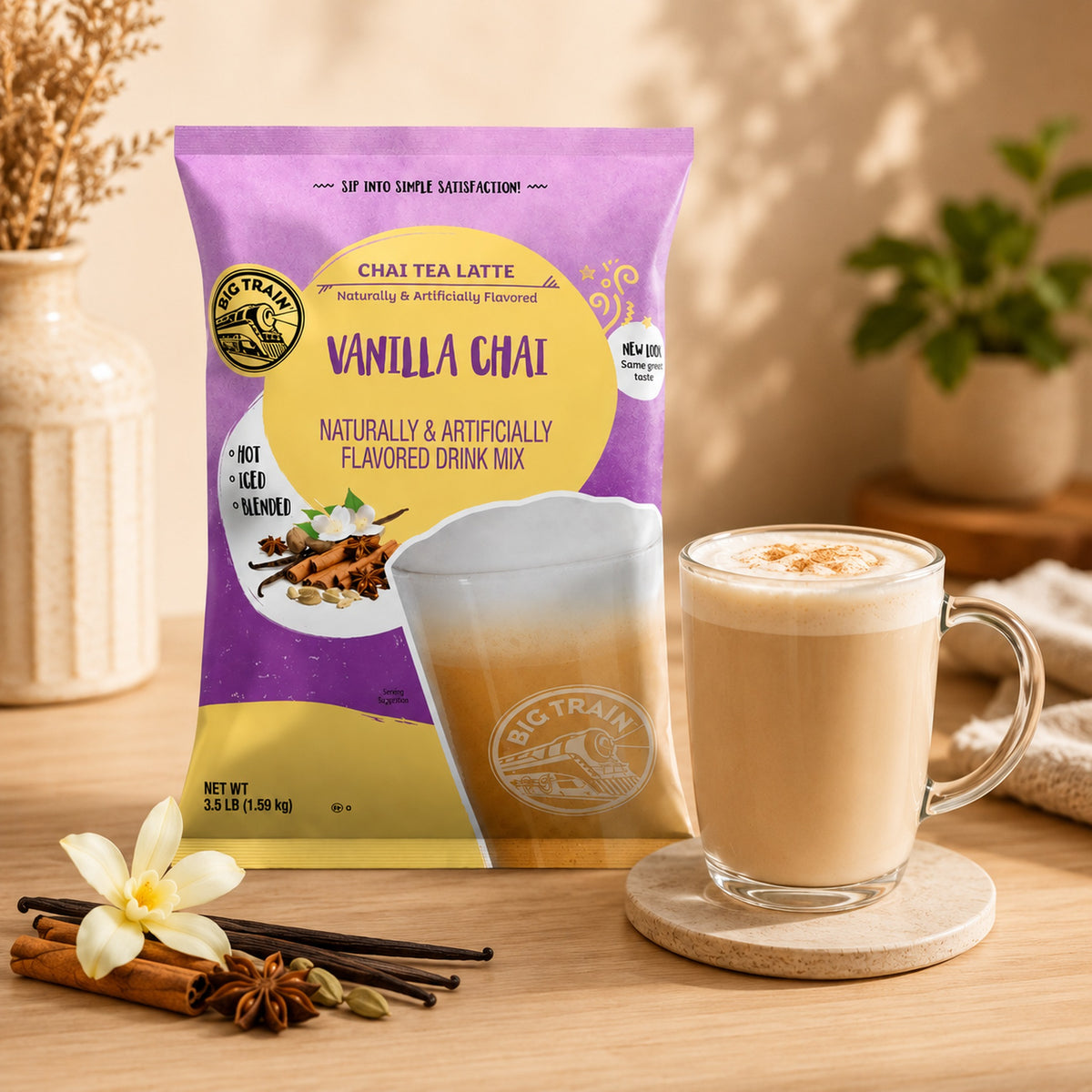 Base Big Train Chai Vainilla Bolsa 1590 Gramos - aplicacion