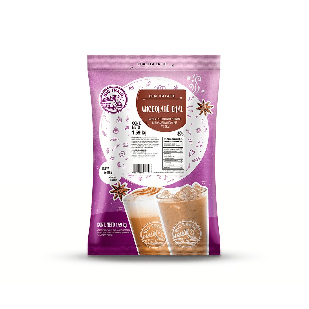 BASE BIG TRAIN CHOCOLATE CHAI 1590 GRAMOS - Kitchen Experts KEXBases para bebidasBig TrainKitchen Experts KEX