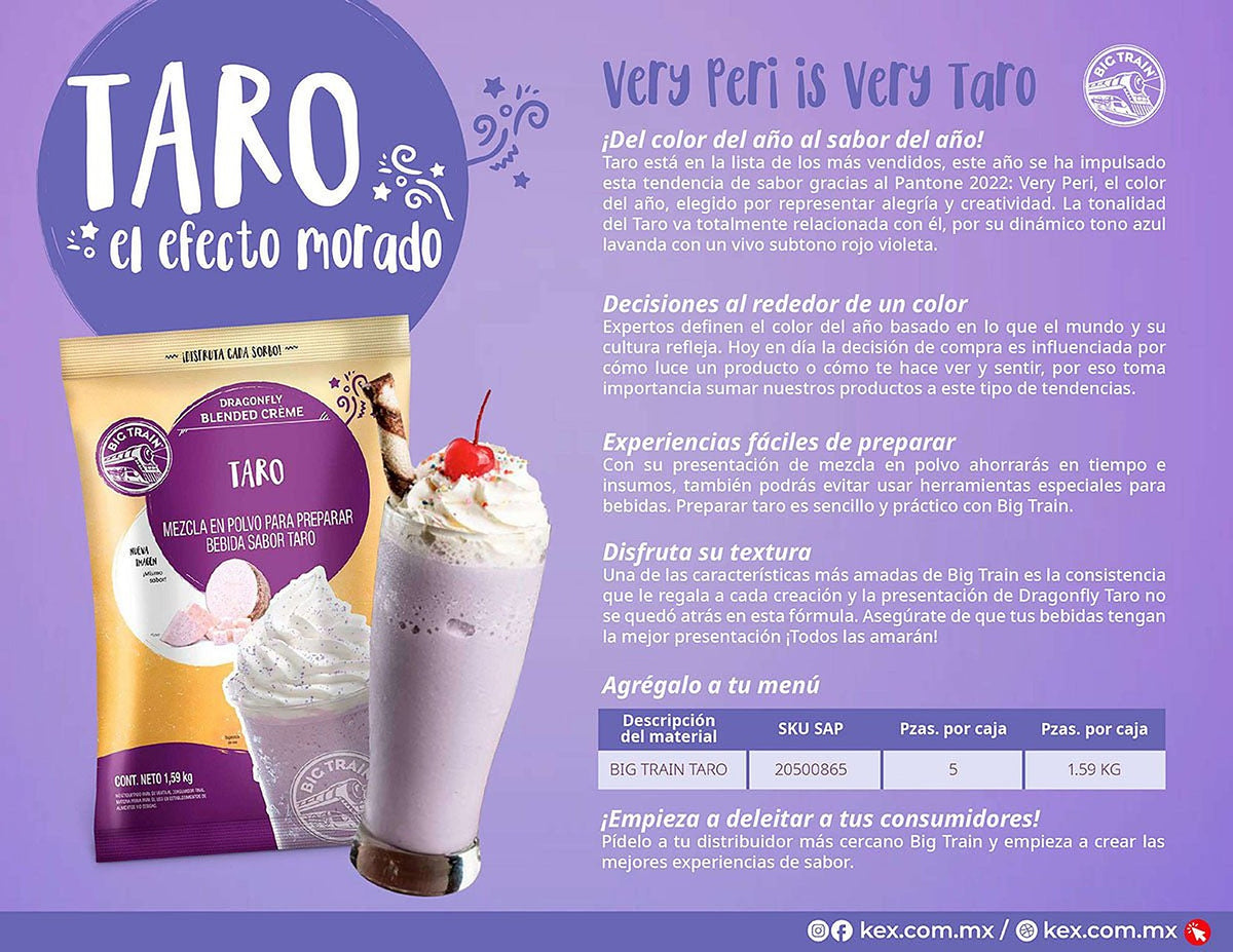 Big Train Base Dragon Fly Taro 1590 Gramos para cafeterías | Kitchen Experts KEX