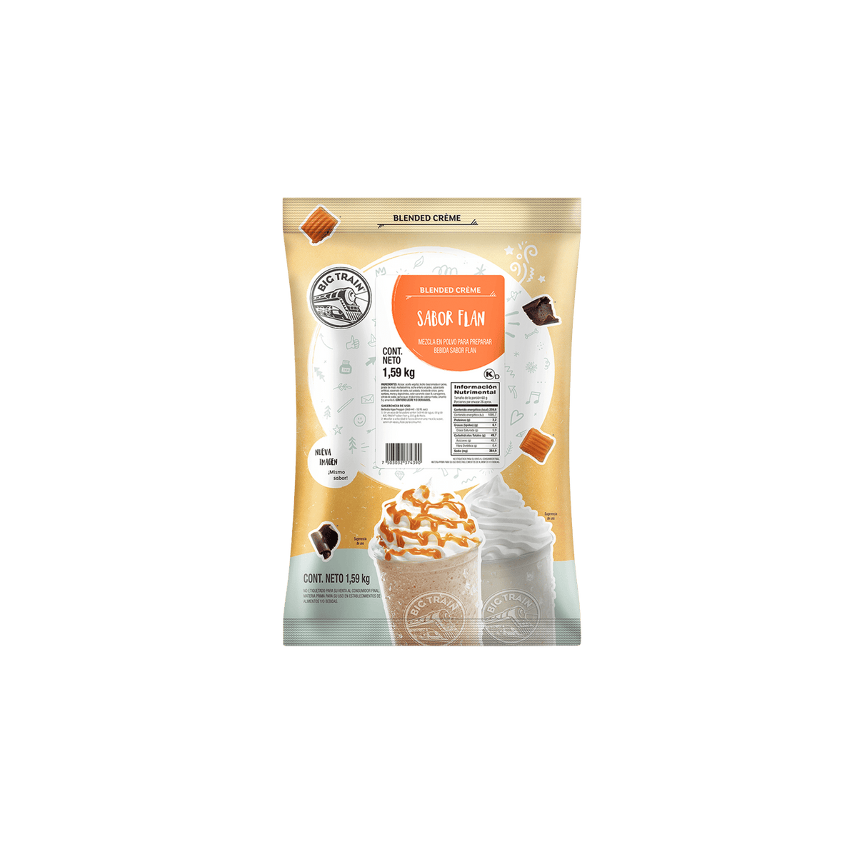 BASE BIG TRAIN FLAN FLAVOR BOLSA 1590 GRAMOS