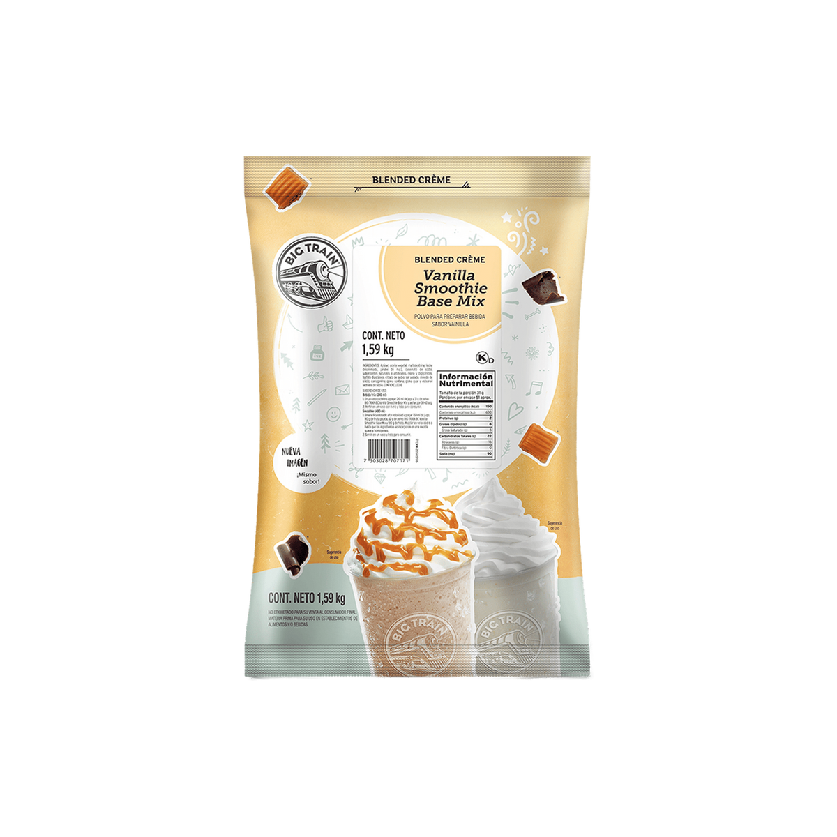 Base Big Train Vanilla Smothie Mix Bolsa 1.59 kg