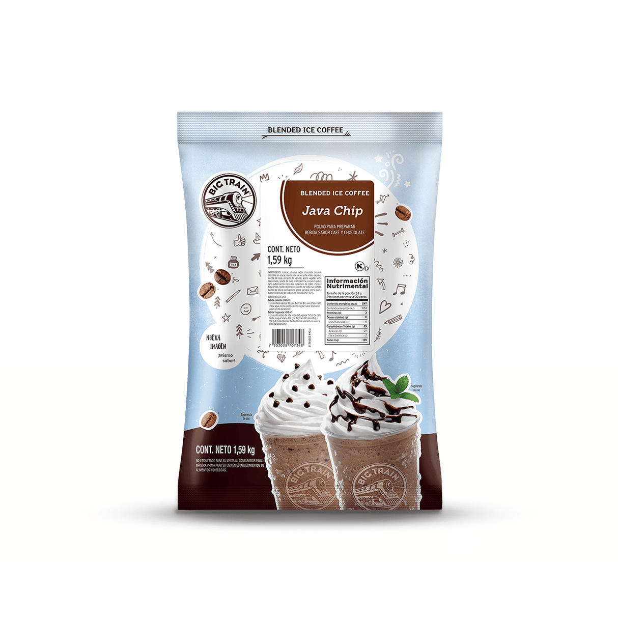 BASE BIG TRAIN JAVA CHIP FLAVOR BOLSA 1590 GRAMOS - Kitchen Experts KEXBases para bebidasBig TrainKitchen Experts KEX