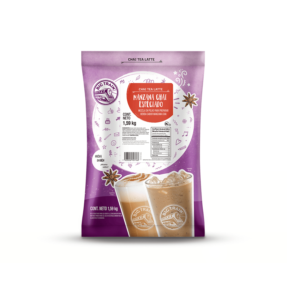 BASE BIG TRAIN MANZANA CHAI ESPECIADO 1590 GRAMOS - Kitchen Experts KEXBases para bebidasBig TrainKitchen Experts KEX