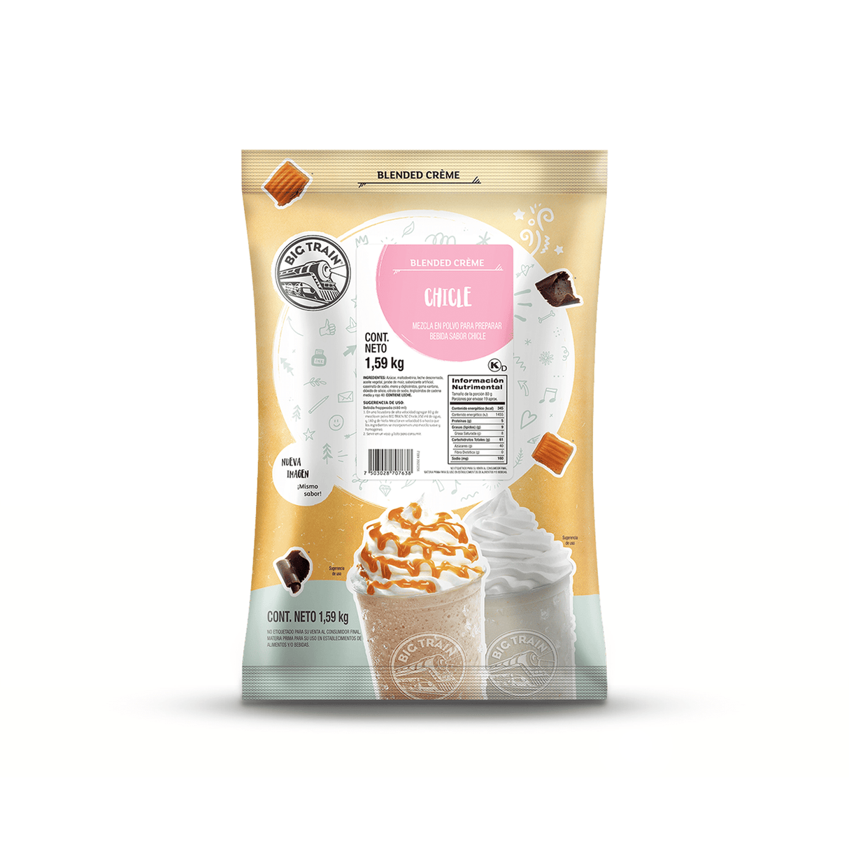 BASE BIG TRAIN SABOR CHICLE - BUBBLE GUM | BOLSA 1590 GRAMOS - Kitchen Experts KEXBases para bebidasBig TrainKitchen Experts KEX