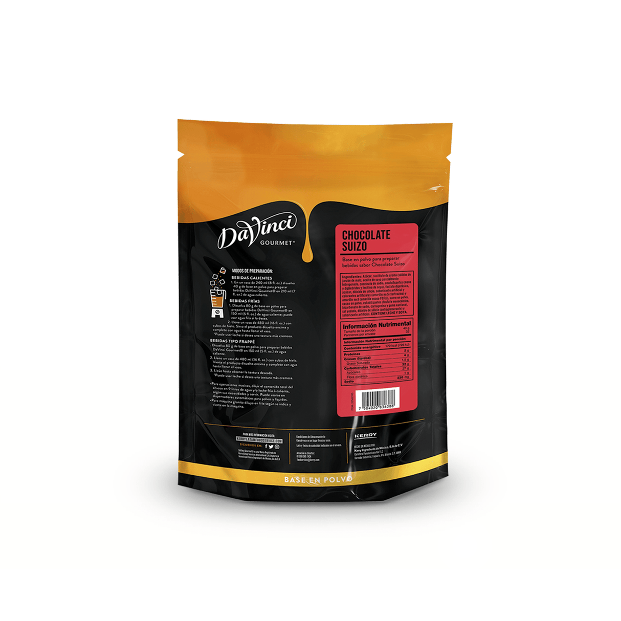 BASE DAVINCI CHOCOLATE SUIZO BOLSA 1300 GRAMOS - Kitchen Experts KEXBases para bebidasDavinciKitchen Experts KEX