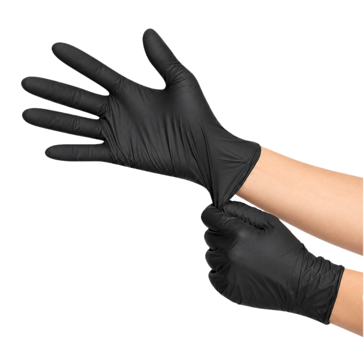 Guantes de nitrilo negros, caja de 100 piezas