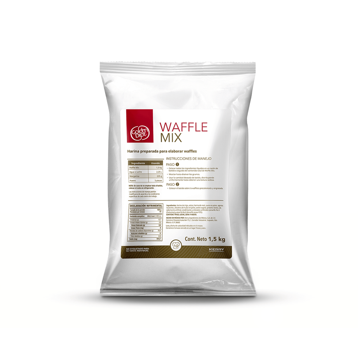 HARINA WAFFLE MIX BOLSA 1.5 KILOGRAMOS GOLDEN DIP - Kitchen Experts KEXHarinasGolden DiptKitchen Experts KEX