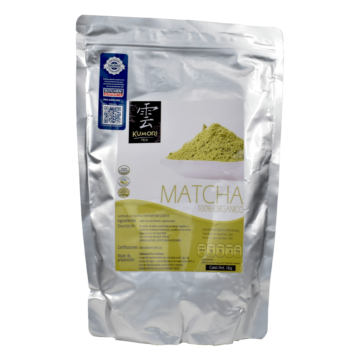 Matcha Orgánico Kumori 1kg | Té Verde Japonés en Polvo Grado Premium para Lattes y Bebidas Gourmet