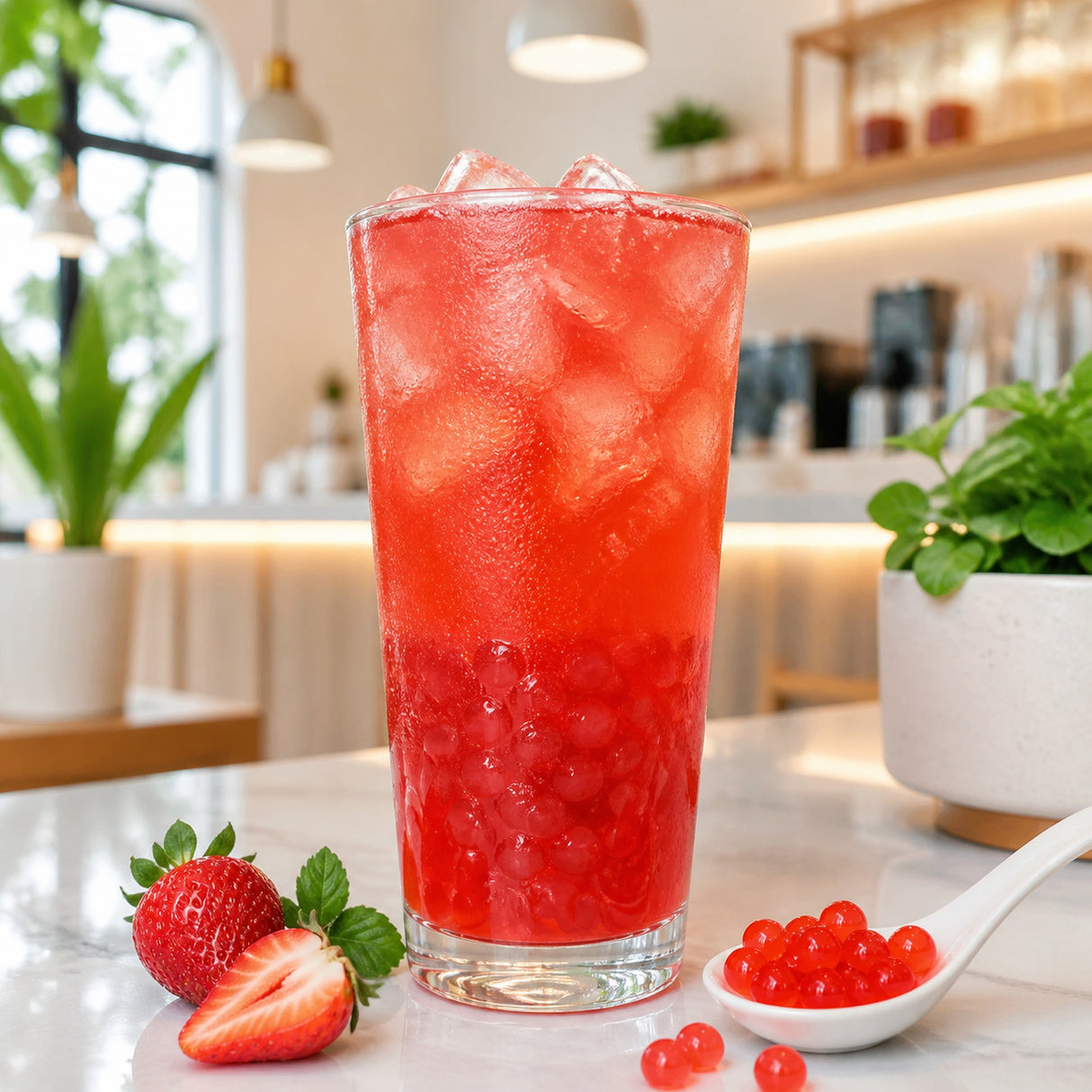 Popping Pearls Fresa Tea Zone 3200g | Perlitas Explosivas - bebida preparada