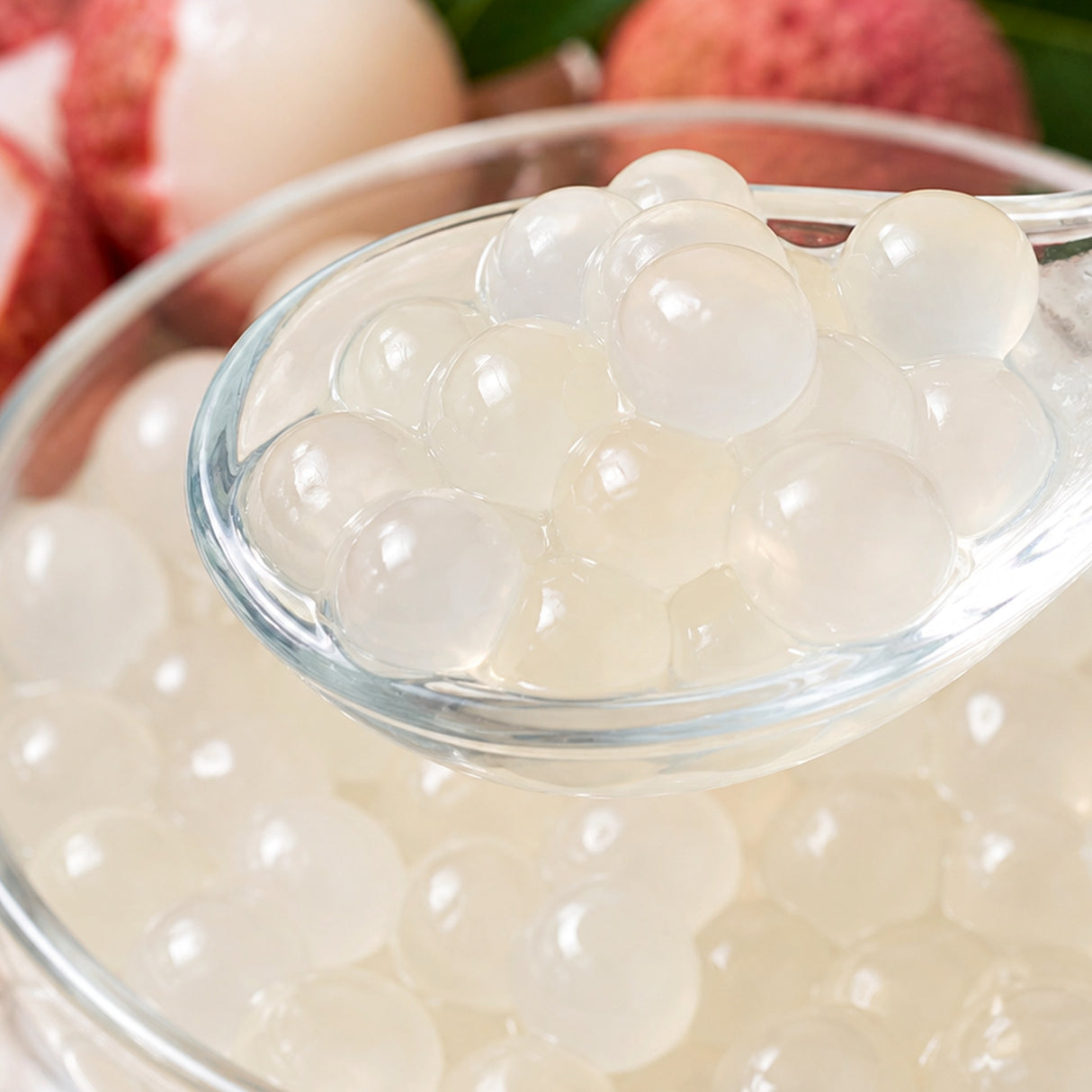 Popping Pearls Lichee Tea Zone Bote 3200 Gramos | Perlitas Explosivas | Popping Boba - detalle de textura