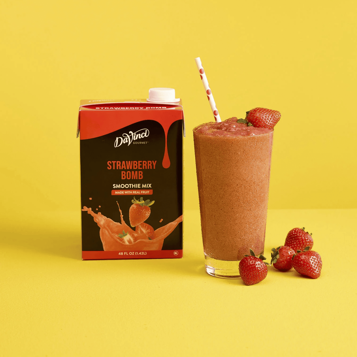 SMOOTHIE MIX DAVINCI GOURMET DE 1.42 L SABOR STRAWBERRY BOMB - FRESA - CONCENTRADO - Kitchen Experts
