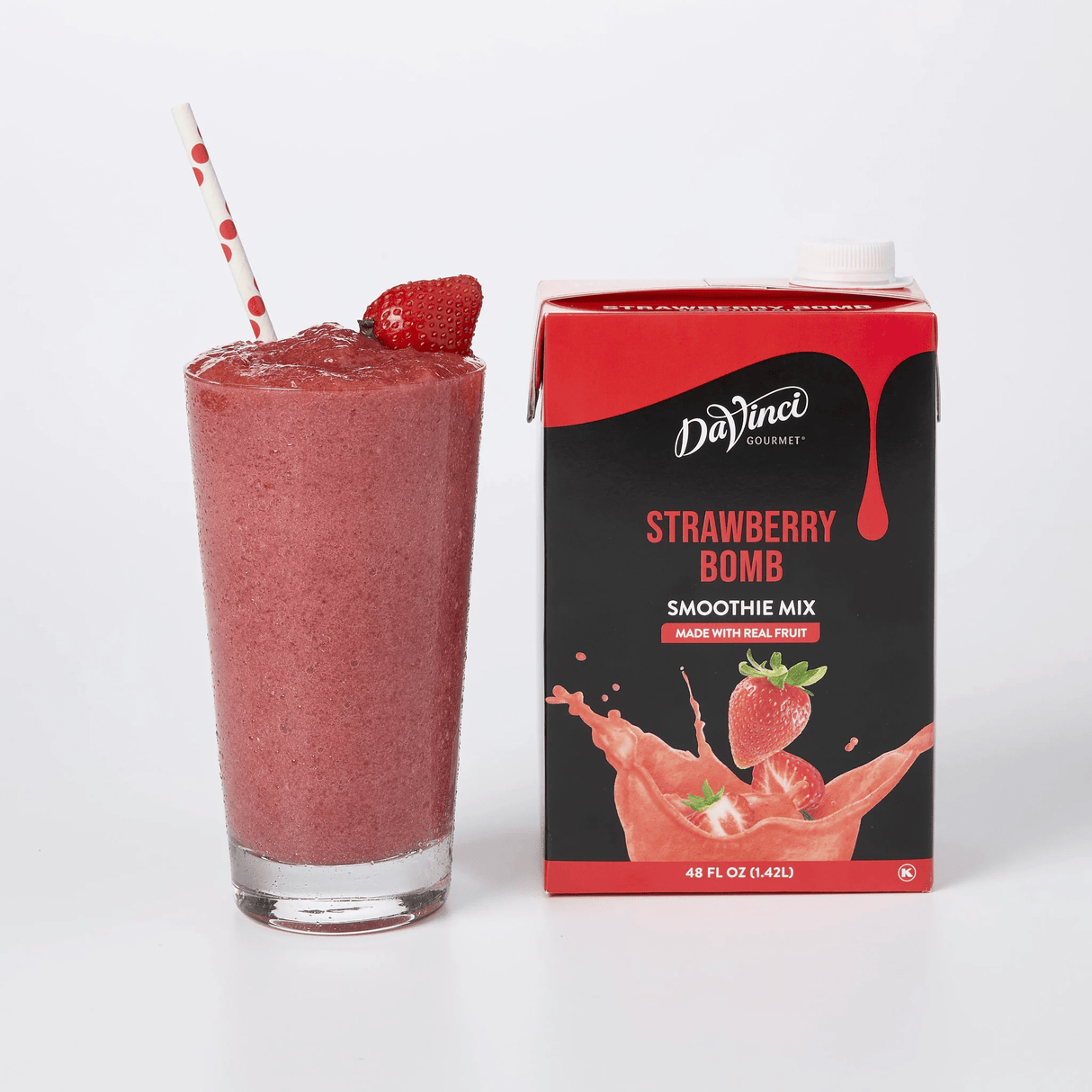 SMOOTHIE MIX DAVINCI GOURMET DE 1.42 L SABOR STRAWBERRY BOMB - FRESA - CONCENTRADO - Kitchen Experts