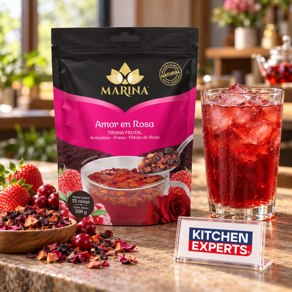 Tisana Frutal Arándano Fresa y Petalos Amor en Rosa Marina Bolsa 500 Gramos - escena KEX