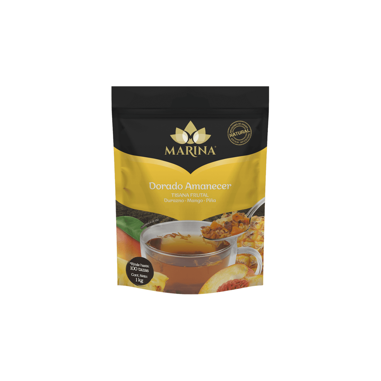 Tisana Frutal DURAZNO MANGO PIÑA - MARINA Dorado Amanecer 1 Kg | Infusión Natural Sin Cafeína