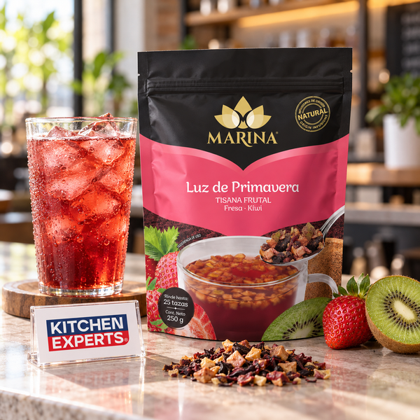 Tisana Frutal Fresa Kiwi Luz de Primavera Marina 250g - escena KEX