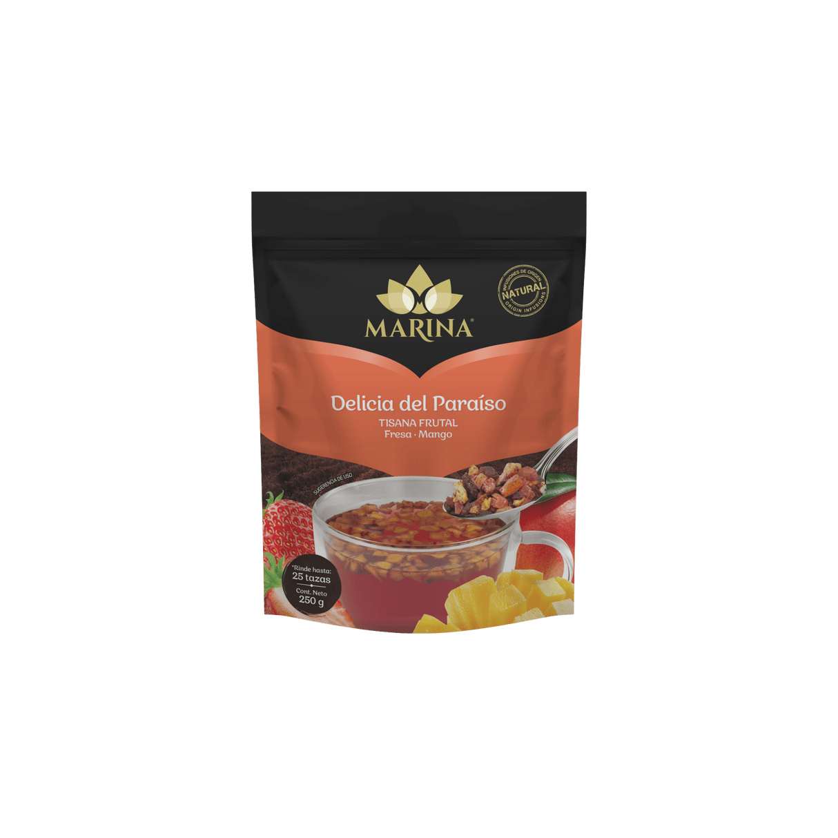 TISANA FRUTAL FRESA Y MANGO DELICIA DEL PARAISO MARINA BOLSA 500 GRAMOS