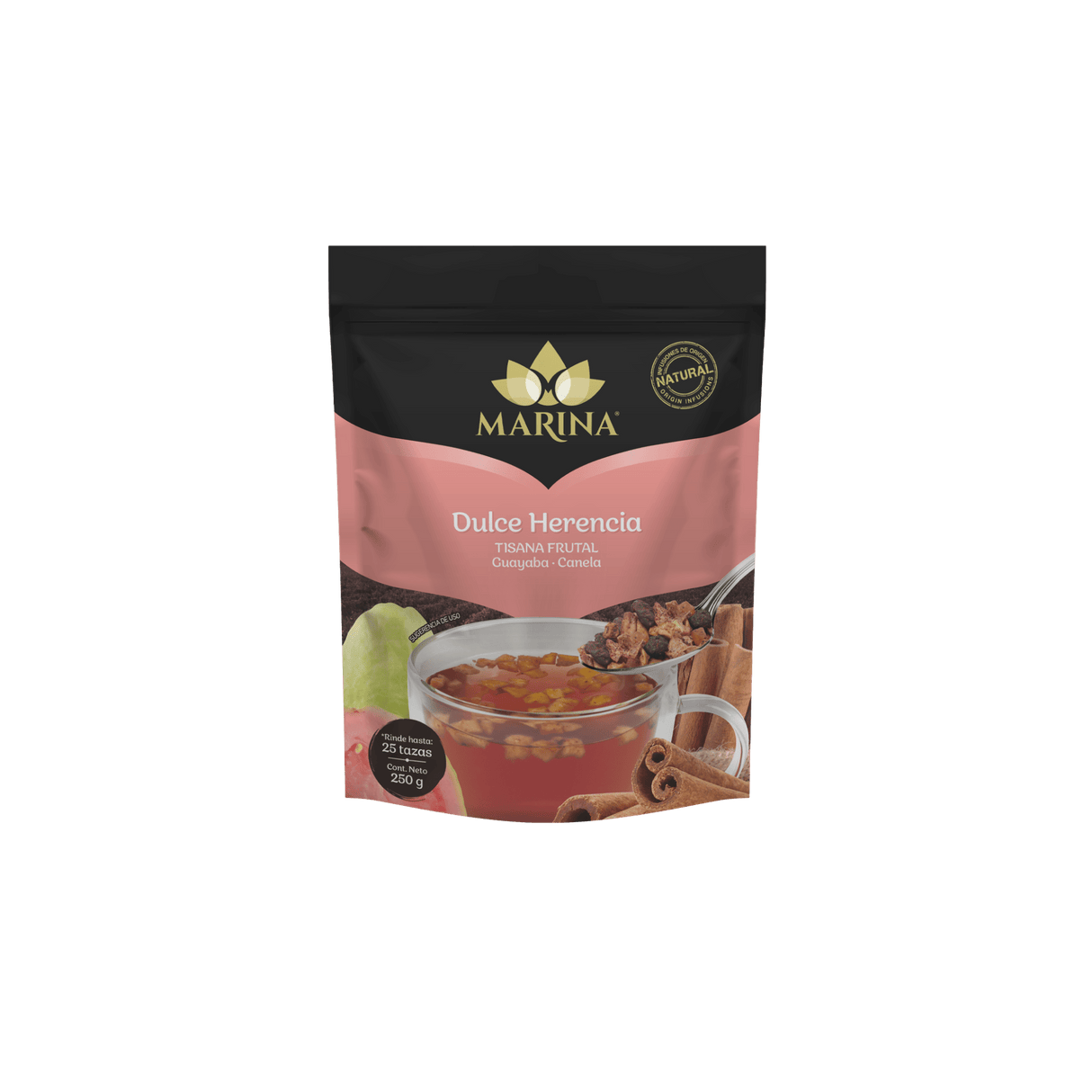 TISANA FRUTAL GUAYABA CANELA DULCE HERENCIA MARINA BOLSA 500 GRAMOS