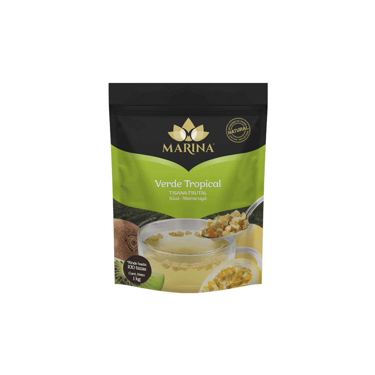 TISANA FRUTAL KIWI Y MARACUYA VERDE TROPICAL MARINA BOLSA 1 KG