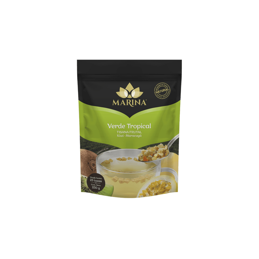Marina Tisana Frutal Kiwi Maracuya Verde Tropical 250 Gramos para cafeterías | Kitchen Experts KEX