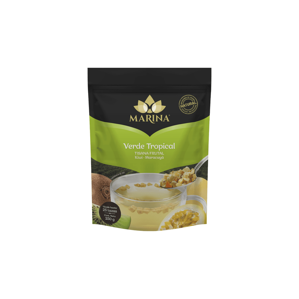TISANA FRUTAL KIWI Y MARACUYA VERDE TROPICAL MARINA BOLSA 500 GRAMOS