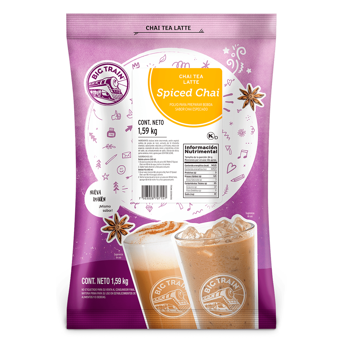 BASE BIG TRAIN SPICED CHAI 1590 GRAMOS - Kitchen Experts KEXBases para bebidasBig TrainKitchen Experts KEX