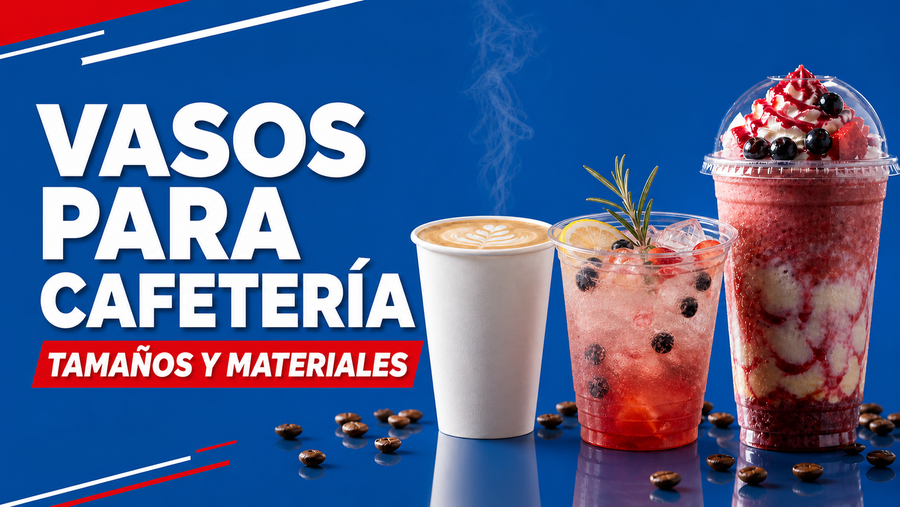 Vasos para cafetería: guía de tamaños y materiales, papel y PET