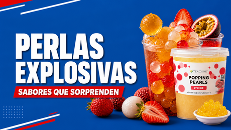 Perlas explosivas o popping boba Tea Zone en bebidas frías
