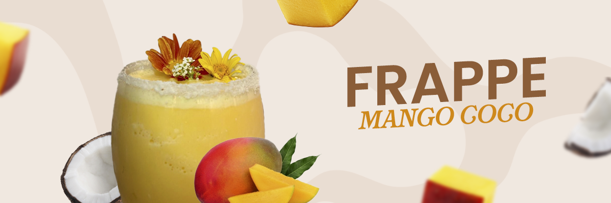 Refresca tu verano con este frappe de mango y coco, una combinación tropical cremosa, dulce y natural perfecta para cualquier ocasión.