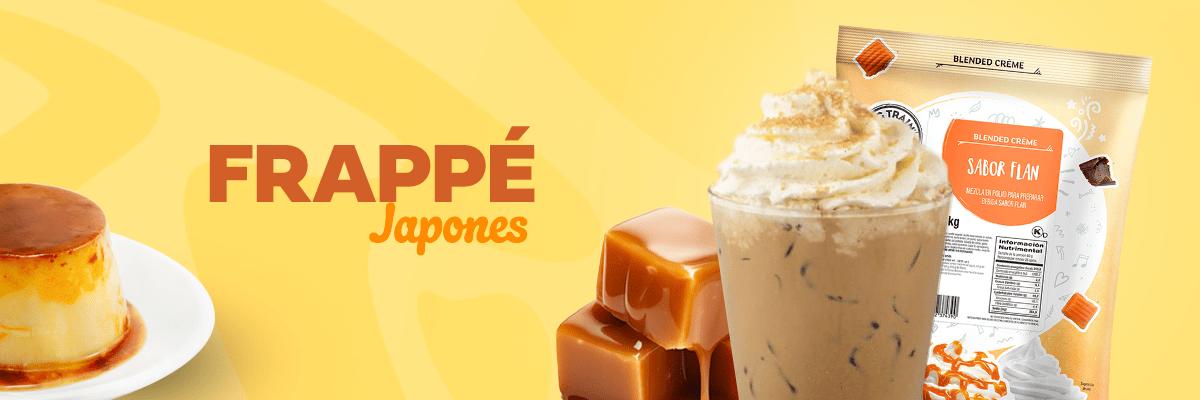 Descubre el frappé japonés con sabor a flan: una bebida cremosa y refrescante que combina la suavidad del caramelo con el dulzor perfecto para sorprender a tus clientes en cada sorbo.