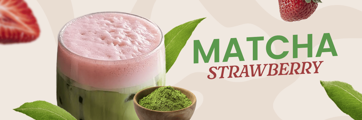 Disfruta el equilibrio perfecto entre lo dulce y lo herbal con esta bebida de matcha y fresa. Ideal para los amantes de sabores naturales y únicos.