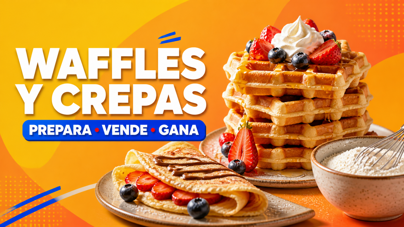 Waffles y Crepas recetas que venden para negocios en mexico
