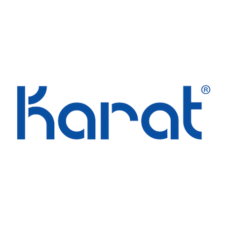 Logo de Karat, marca especializada en productos desechables para alimentos y bebidas como vasos, tapas, envases y utensilios de alta calidad para negocios de food service.