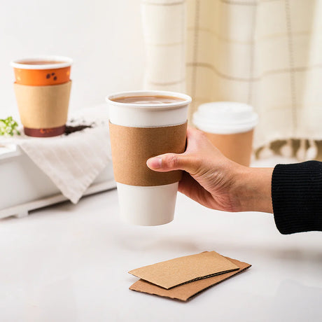 Fajilla para vasos caliente de Café | para vasos de 12 oz, 16 oz y 20 oz | Papel Kraft