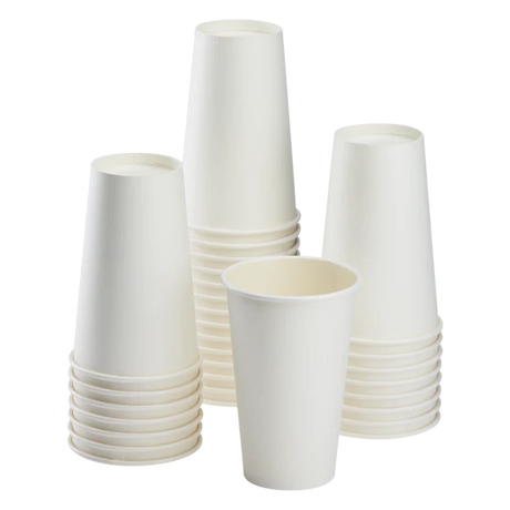 Vasos para café de papel de 16 oz, color Blanco 