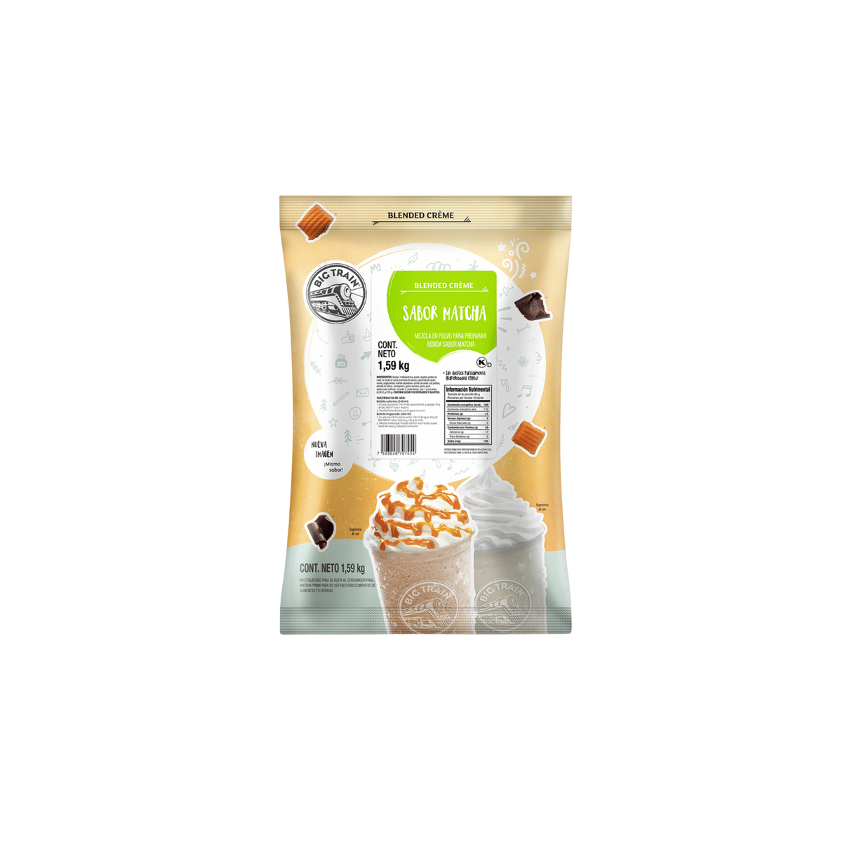 BASE BIG TRAIN MATCHA FLAVOR BOLSA 1590 GRAMOS