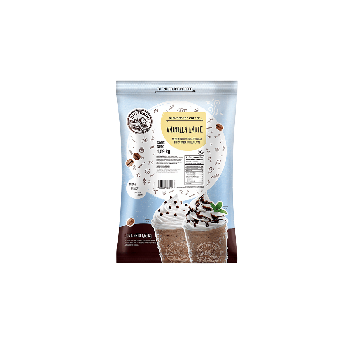 BASE BIG TRAIN VAINILLA VANILLA LATTE FLAVOR BOLSA 1590 GRAMOS