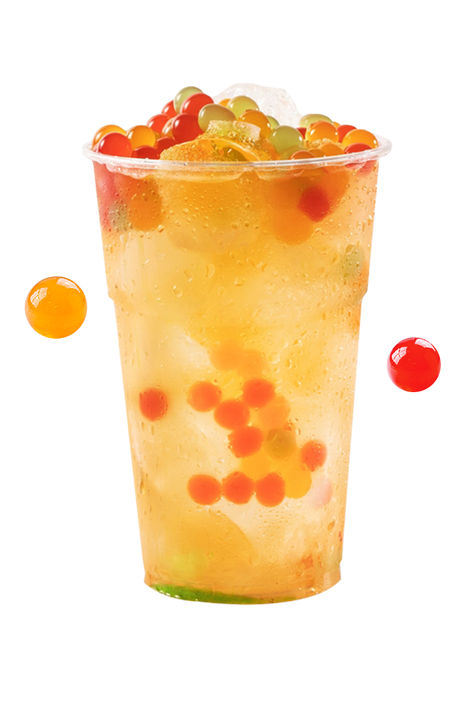 Bubble tea frutal con popping boba