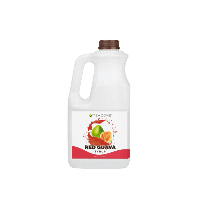 Concentrado Tea Zone sabor guayaba roja en botella de 1.9 L. Ideal para smoothies, frappés, tés frutales y cocteles gourmet. Tea Zone México – insumo para cafeterías