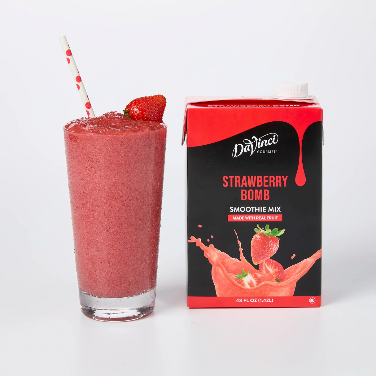 SMOOTHIE MIX DAVINCI GOURMET DE 1.42 L SABOR STRAWBERRY BOMB - FRESA -