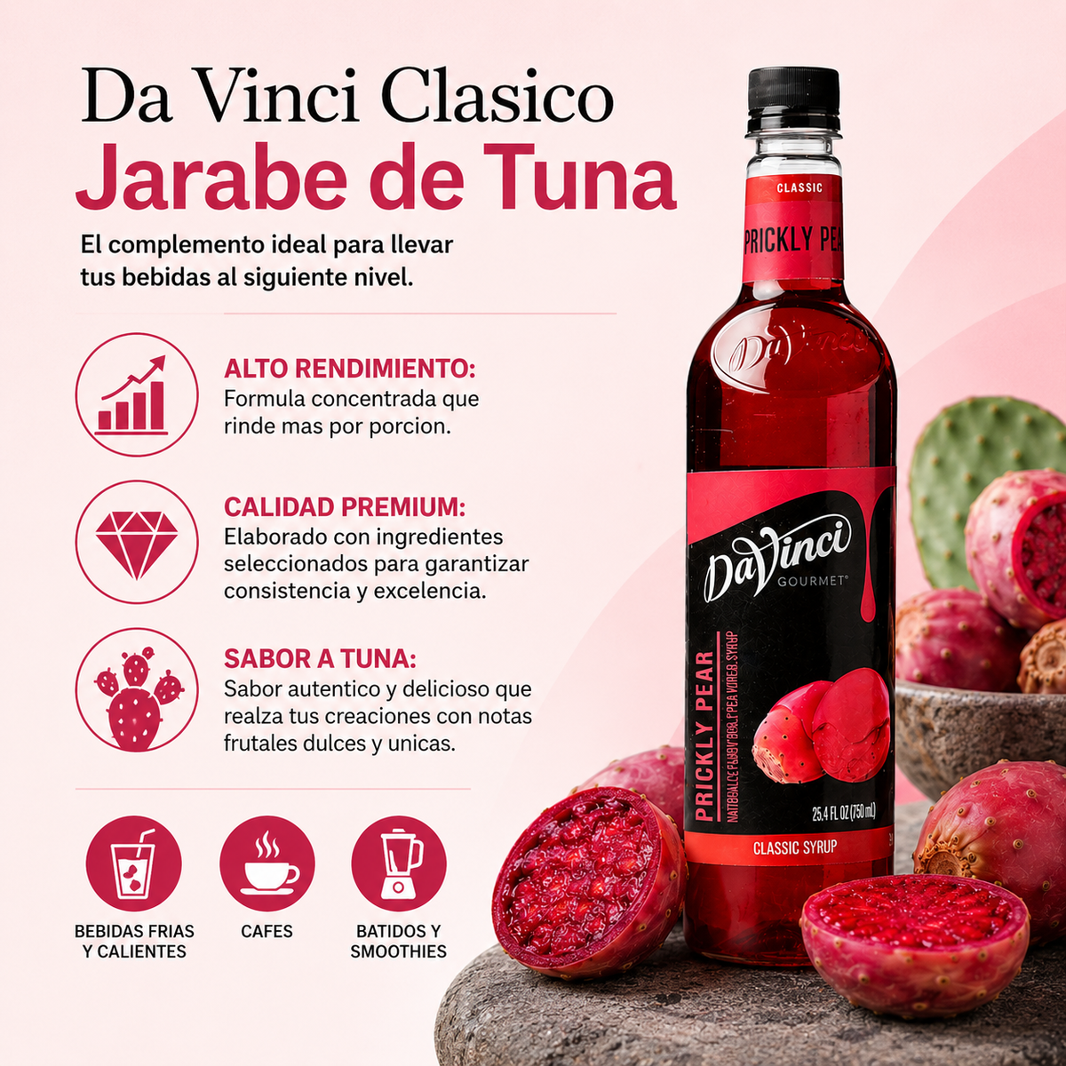 Jarabe DaVinci Prickly Pear Tuna 750 ml