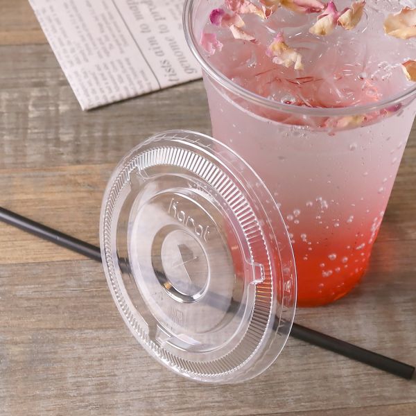 Tapa plana para vaso con orificio para popote | para vaso de 12 oz, 16 oz y 20 oz