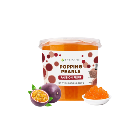 POPPING PEARLS PASSION FRUIT FRUTA DE LA PASION TEA ZONE BOTE 3200 GRAMOS