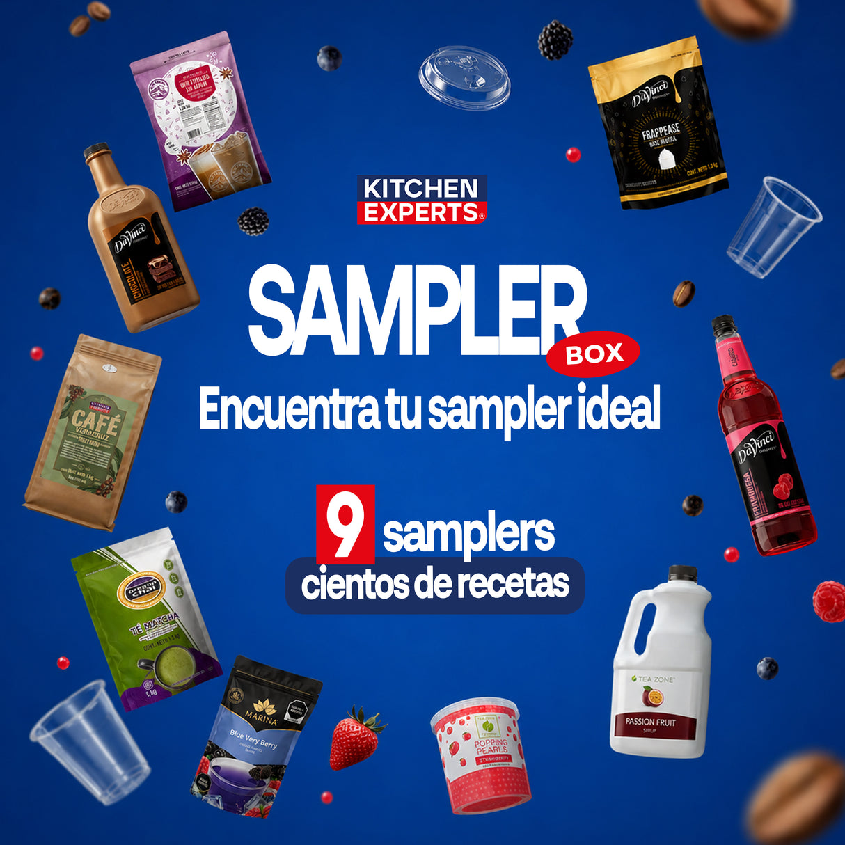Sampler Box Kitchen Experts para Cafeterías y Barras de Bebidas