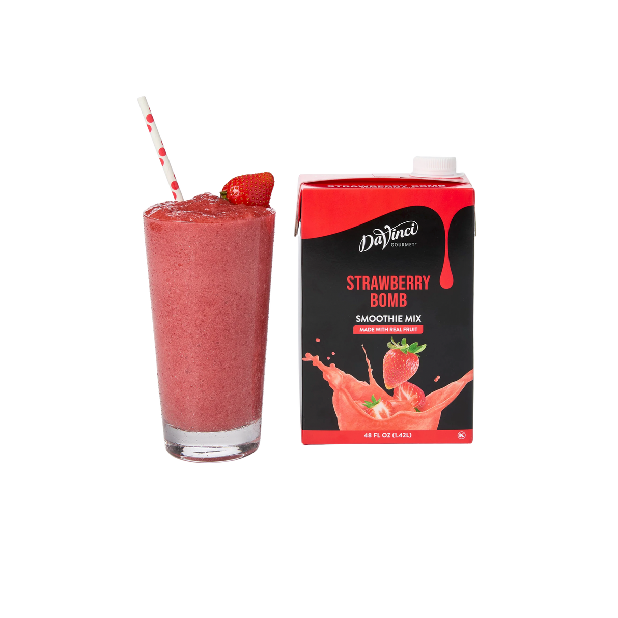 SMOOTHIE MIX DAVINCI GOURMET DE 1.42 L SABOR STRAWBERRY BOMB - FRESA 